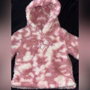 Pink and white toddler hoodie